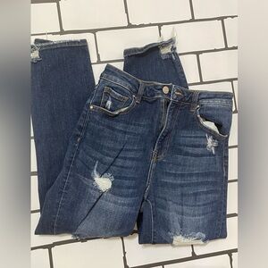 RISEN Women's Distressed Blue Jeans size 9/29 Denim Risen Casual Jeans Preppy